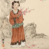 何揮毫 《拈花仕女圖》 當代新安畫派代表性名家