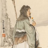 何揮毫 《采菊東籬下》 當代新安畫派代表性名家