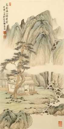 何揮毫 《高臥溪山閑看云》 當代新安畫派代表性名家