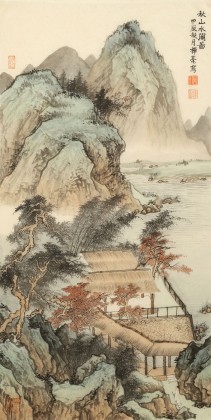何揮毫 《秋山水閣圖》 當代新安畫派代表性名家